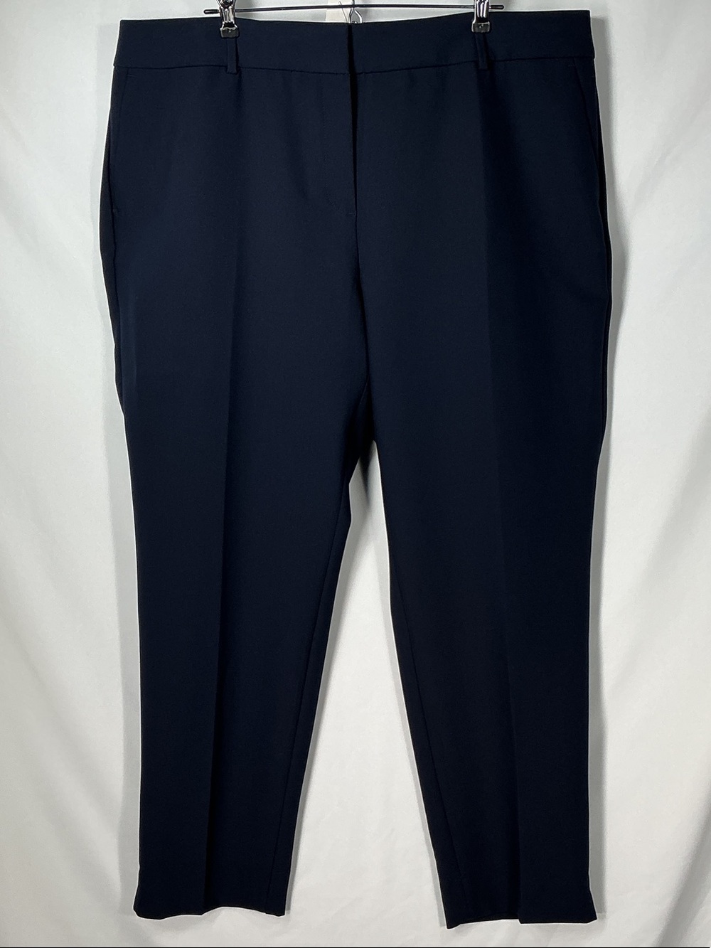 Talbots Hampshire Ankle Pants Blue Straight-Leg Dress Slacks Trousers 18W NWT